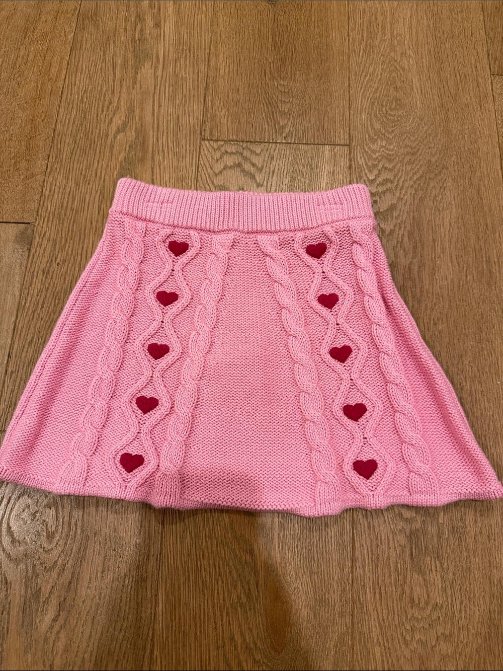 NWT Mini Boden Cable Knit Heart Skirt 3-4Y